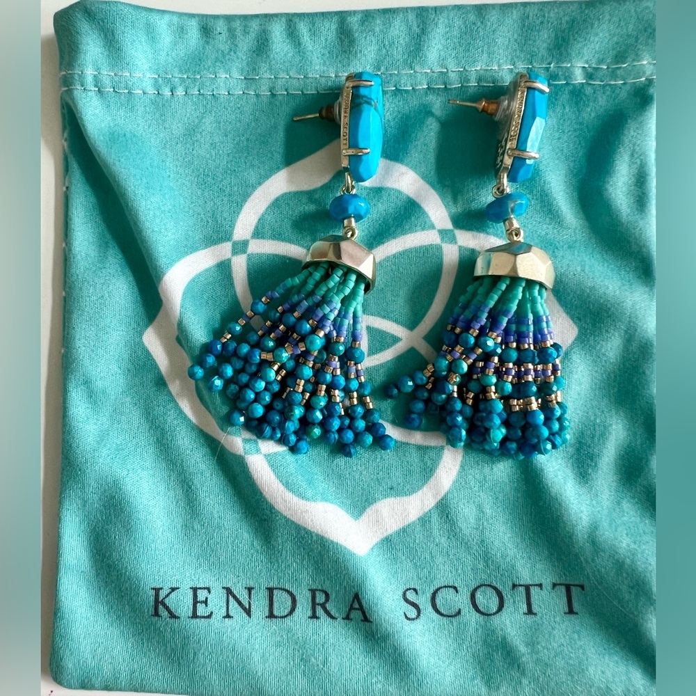 Kendra Scott Dove Tassel Earrings in Turquoise - Picture 3 of 6